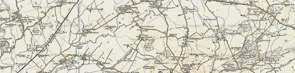 Old map of Upper Arncott in 1898-1899