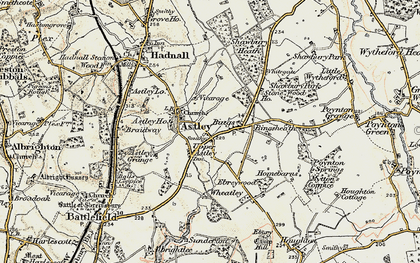 Old map of Upper Astley in 1902