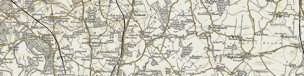 Old map of Upper Astley in 1902