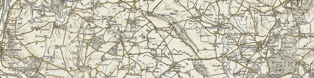 Old map of Upper Aston in 1902