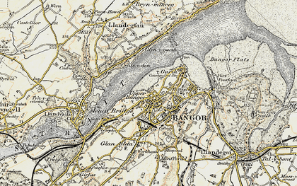 Old map of Upper Bangor in 1903-1910