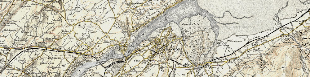 Old map of Upper Bangor in 1903-1910