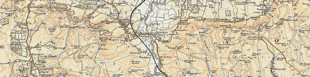 Old map of Upper Beeding in 1898