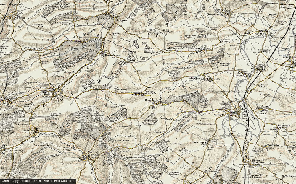 Old Map of Upper Benefield, 1901-1902 in 1901-1902