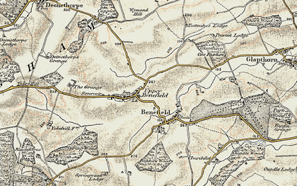 Old map of Upper Benefield in 1901-1902