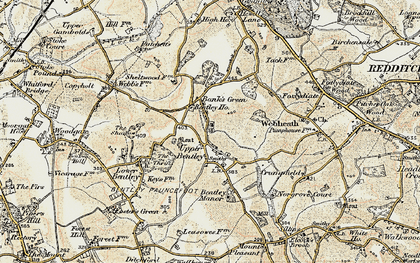 Old map of Upper Bentley in 1901-1902