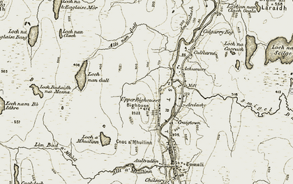Old map of Upper Bighouse in 1910-1912