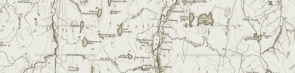 Old map of Upper Bighouse in 1910-1912