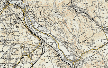 Old map of Treforest Industrial Estate in 1899-1900