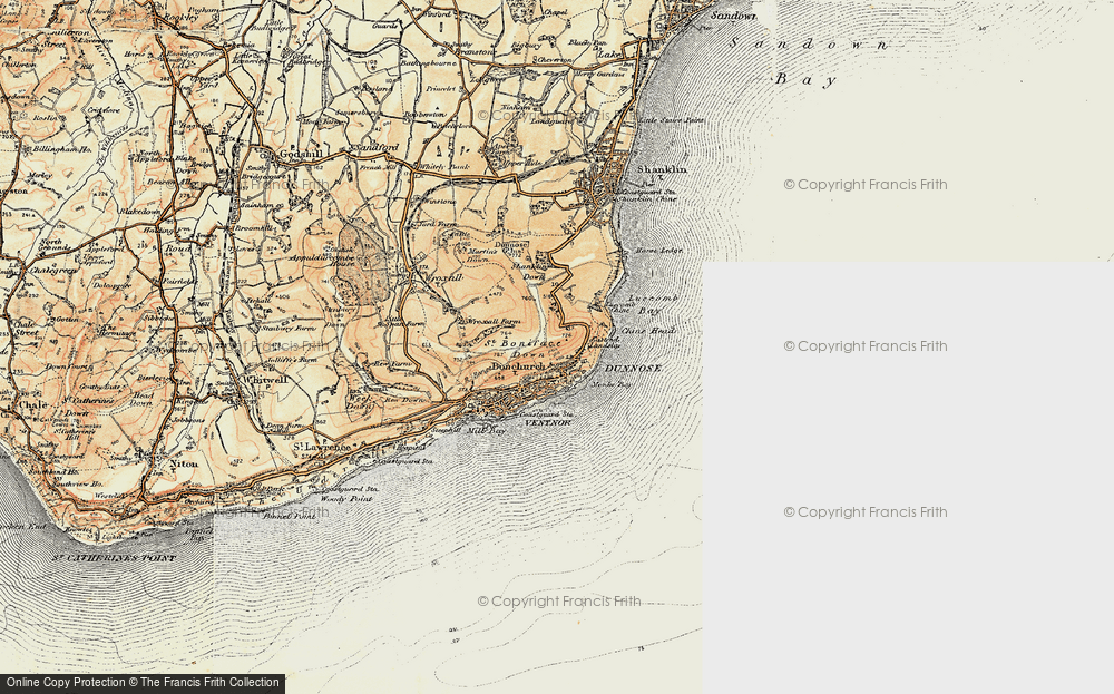Old Map of Upper Bonchurch, 1899 in 1899