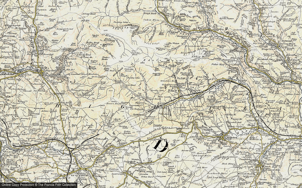 Old Map of Historic Map covering Brown Knoll in 1902-1903