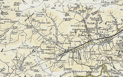 Old map of Broadlee-bank Tor in 1902-1903