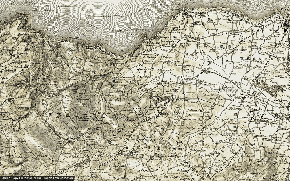 Old Map of Upper Boyndlie, 1909-1910 in 1909-1910