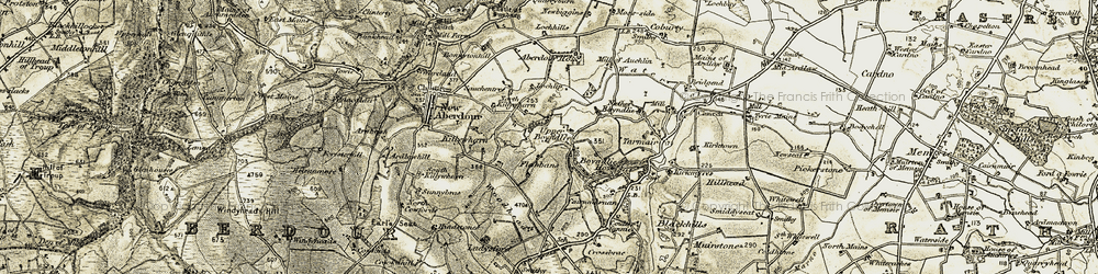 Old map of Upper Boyndlie in 1909-1910