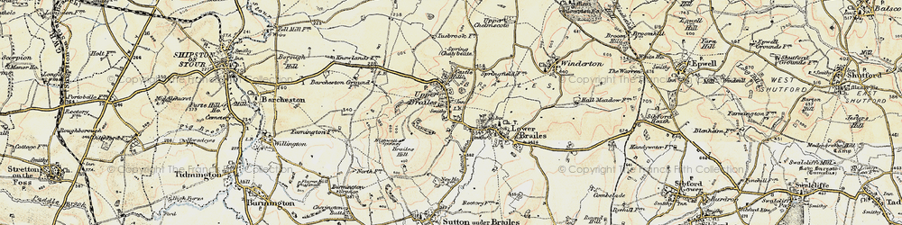 Old map of Upper Brailes in 1899-1901