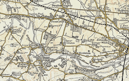 Old map of Upper Breinton in 1900-1901