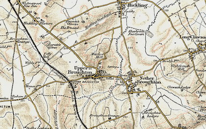 Old map of Upper Broughton in 1902-1903