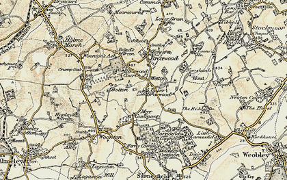 Old map of Wetton in 1900-1901