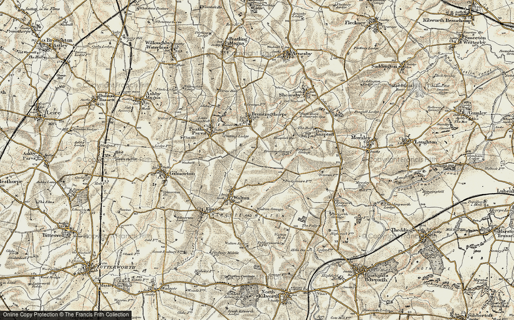 Old Map of Upper Bruntingthorpe, 1901-1902 in 1901-1902