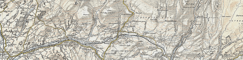 Old map of Upper Brynamman in 1900-1901