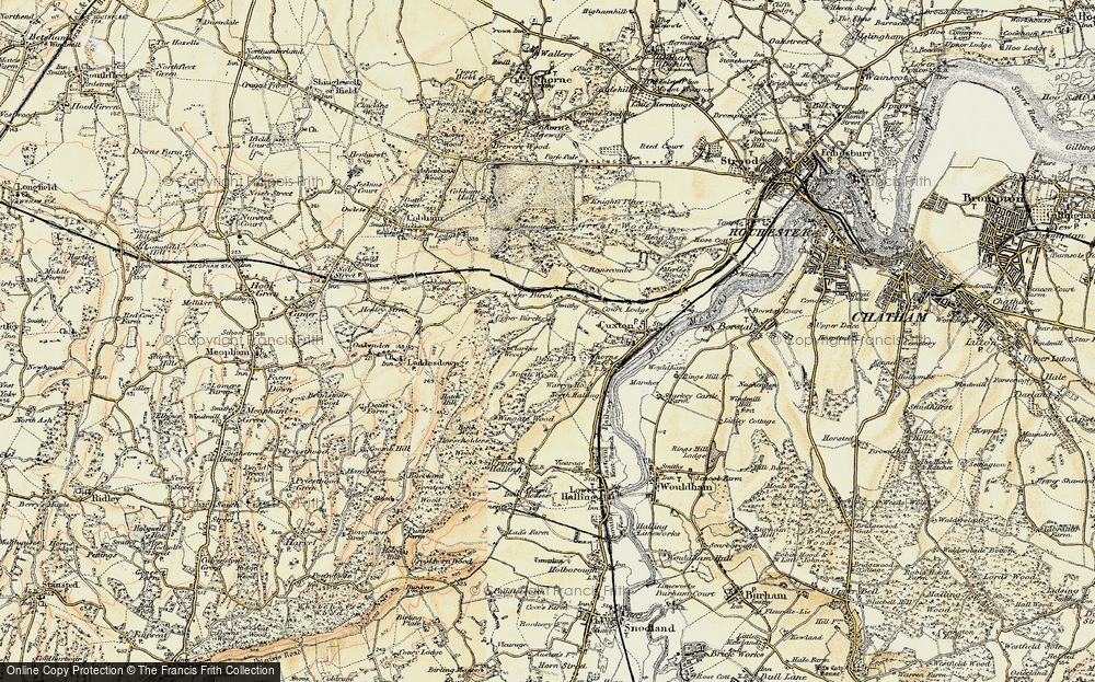 Old Map of Historic Map covering Wingate Wood in 1897-1898