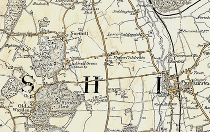 Old map of Upper Caldecote in 1898-1901