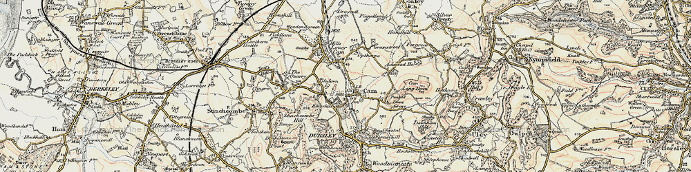 Old map of Upper Cam in 1898-1900