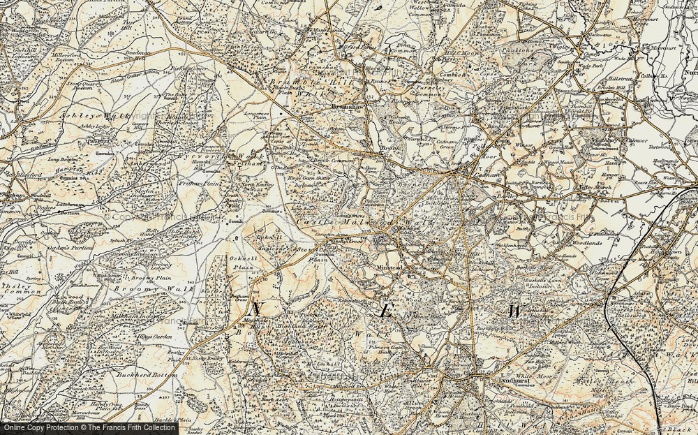 Old Map of Historic Map covering Blackthorn Copse in 1897-1909