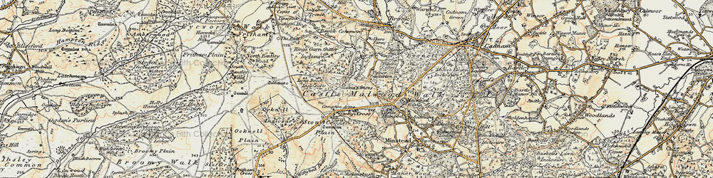 Old map of Brook Common in 1897-1909