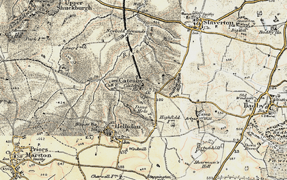 Old map of Upper Catesby in 1898-1901