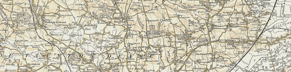 Old map of Upper Cheddon in 1898-1900