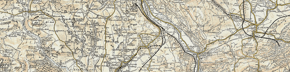 Old map of Upper Church Village in 1899-1900