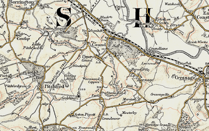 Old map of Upper Cound in 1902