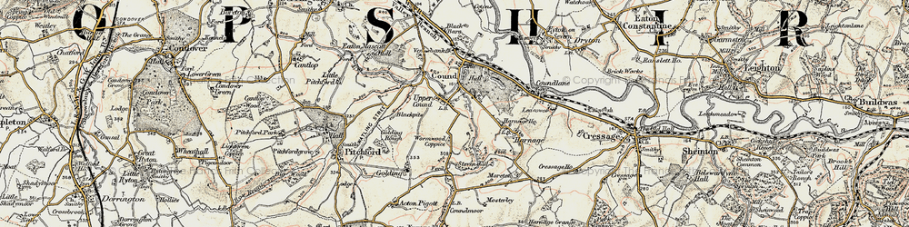 Old map of Upper Cound in 1902