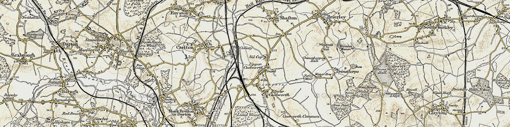 Old map of Upper Cudworth in 1903