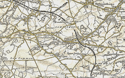 Old map of Upper Cumberworth in 1903