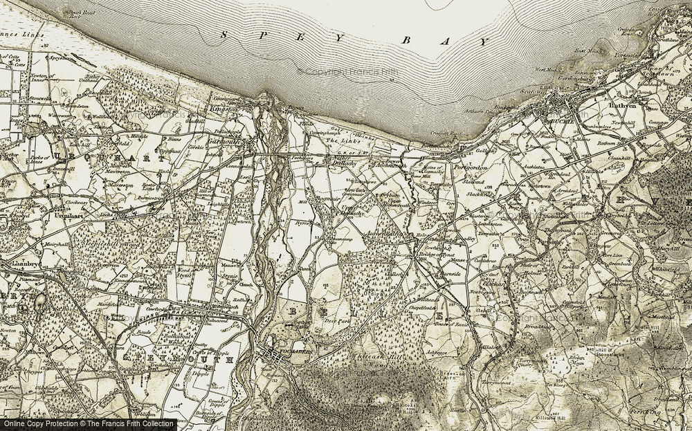 Old Map of Upper Dallachy, 1910 in 1910