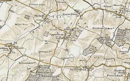 Old map of Upper Dean in 1901