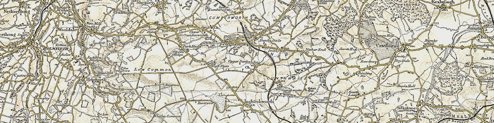 Old map of Upper Denby in 1903