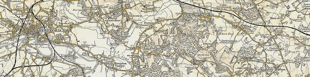 Old map of Upper Dormington in 1899-1901