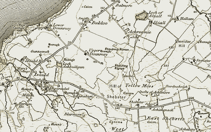 Old map of Achunabust in 1911-1912