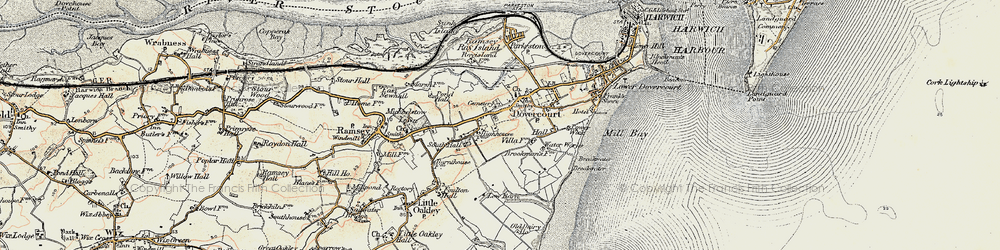 Old map of Upper Dovercourt in 1898-1899