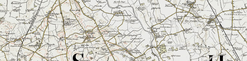 Old map of Upper Dunsforth in 1903-1904