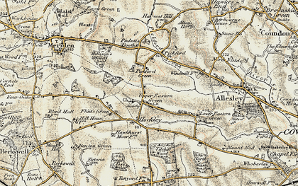 Old map of Upper Eastern Green in 1901-1902