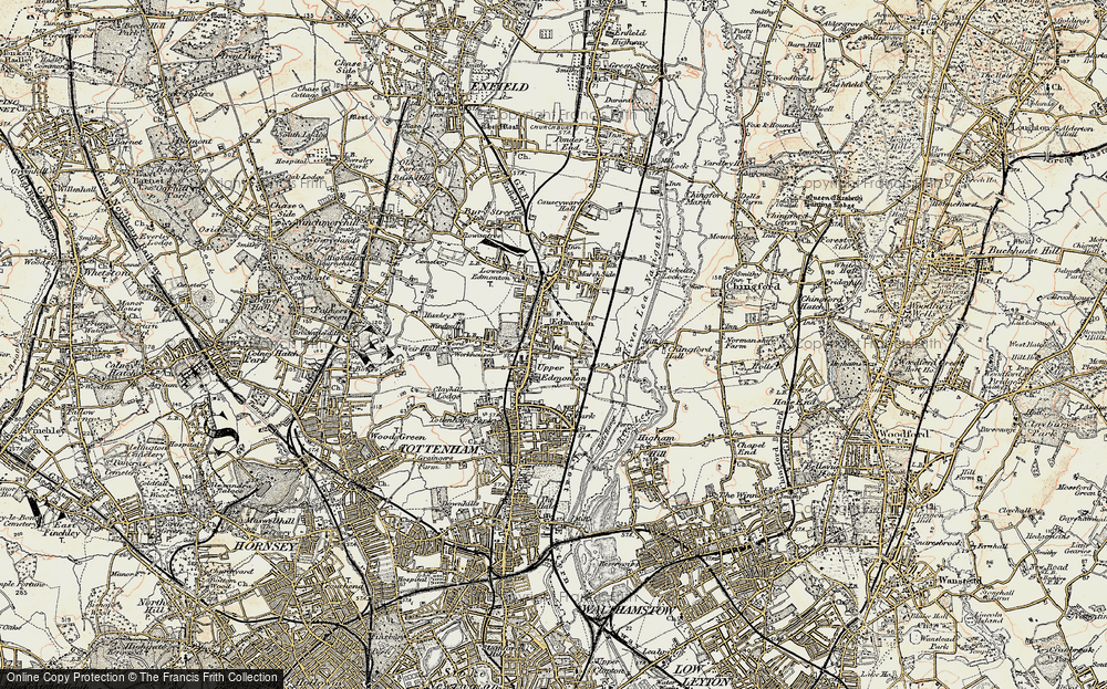 Old Map of Upper Edmonton, 1897-1898 in 1897-1898