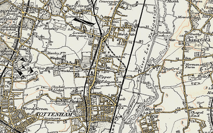 Old map of Upper Edmonton in 1897-1898