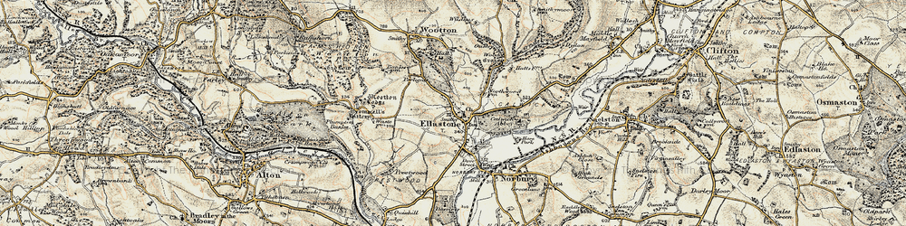 Old map of Upper Ellastone in 1902