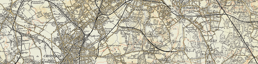 Old map of Upper Elmers End in 1897-1902