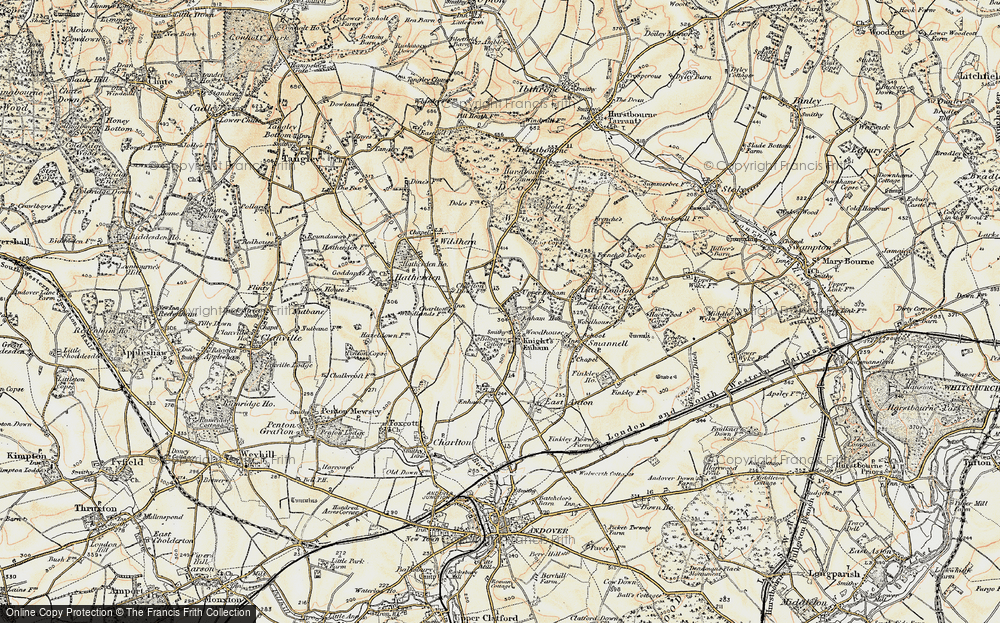 Old Map of Upper Enham, 1897-1900 in 1897-1900