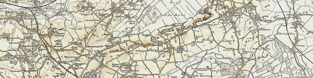 Old map of Upper Fivehead in 1898-1900